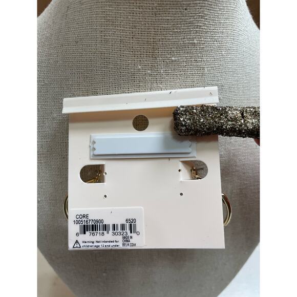 NWT New Direction Slightly Twisted / Hammered Gold‎ Casual Hoop Earrings - Picture 4 of 5